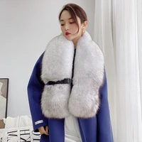 Natural 100% Real Fox Fur Scarf Shawl Winter Neck Warm Whole Fox Big Scarves Decorate Women Luxury Fox Fur Collar Muffler Wrap 2