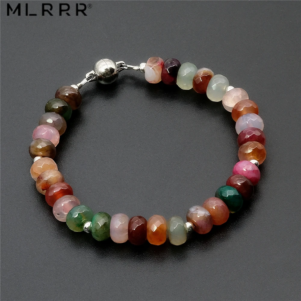 Online Ausverkauf Vintage Klassische Natürliche Achate Steine Schmuck Romantische 5*8mm Tourmalines Perlen Strang Armbänder