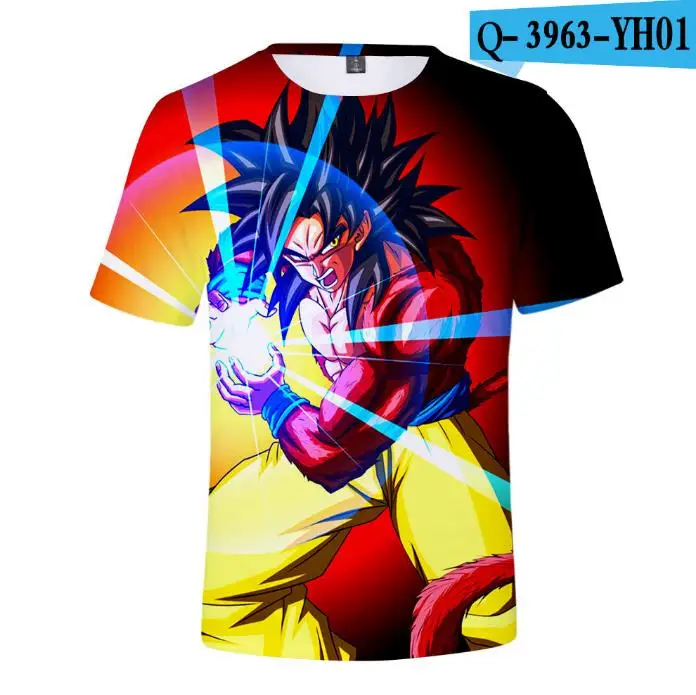 Новое поступление, крутая футболка с 3d принтом «Goku Dragon Ball Z» летние модные футболки с короткими рукавами для мальчиков, Аниме Драконий жемчуг Зет, детские футболки - Цвет: color at picture