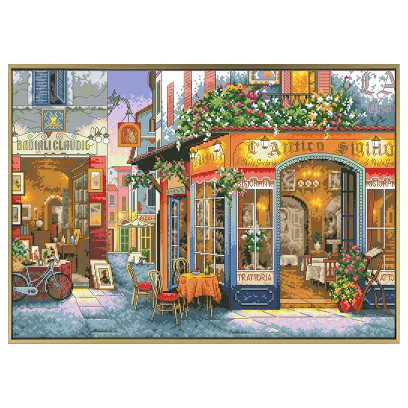 Happiness Corner Counted Cross Stitch Patterns Embroidery Kits Unprinted Canvas 11 14CT Handmade Cross-stitch Needlework Painting