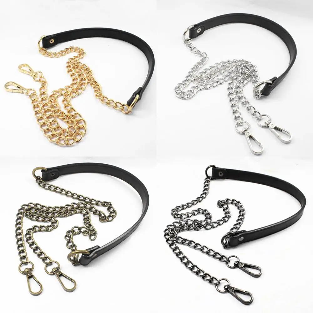 Strap Handle Replacement-Shoulder-Bag Metal-Chains Silver-Gun Black DIY with Gold Bronze
