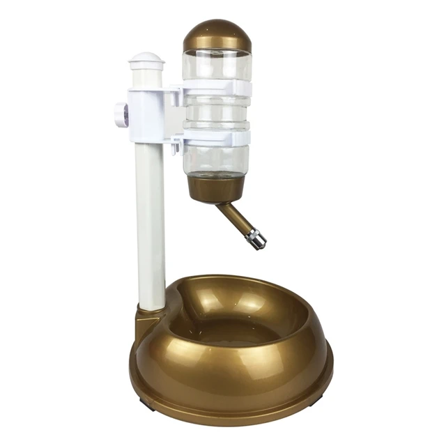 Automatic Pet Drinker Dog Bowls Water Bottles Universal Dog Waterer Feeder 2 in 1 Liftable Dispenser Puppy Supplies Space-saving 2