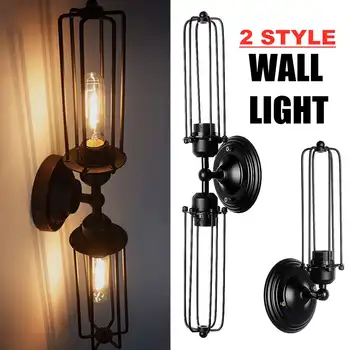 

Industrial-Wall-Light-Bathroom-Wall-Lighting-Vintage-Wire-Cage-Wall-Sconce-Lamp-Light-Fixtures-Bedroom-Garage Porch-Mirror