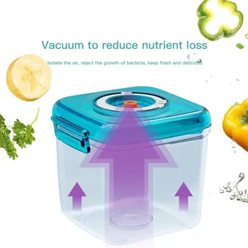 

Kitchen Transparent Storage Box Vacuum Container Microwave Oven PP Containers Fresh-Keeping Organizer Box With Pump