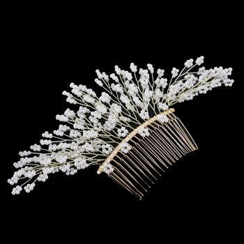 

Elegant Pearls Wedding Hair Comb Crystal Bridal Accessories Rhinestone
