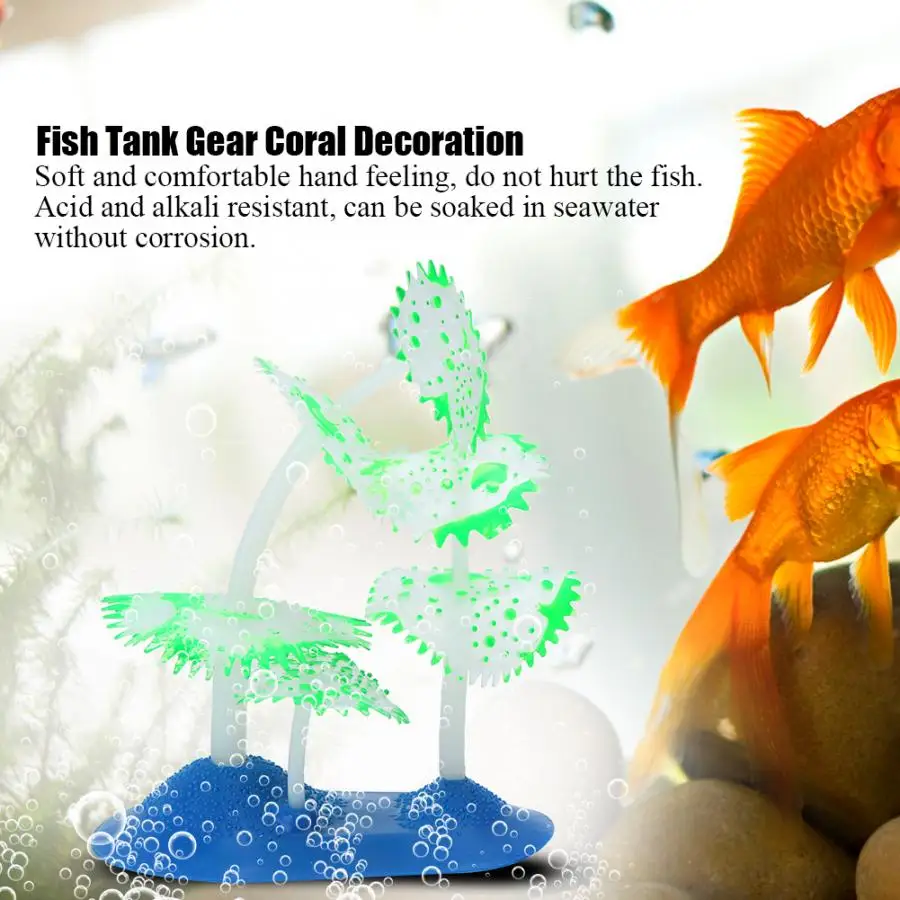 Silicone Simulation Gear Coral Landscaping Decoration for Fish Tank Aquarium Luminous Effect Aquarium Landscaping Decoration
