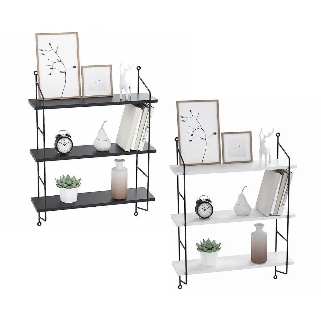 

3 Tiers Rustic Floating Book Shelf Wall Mounted Industrial Storage Heavy Duty for Kitchen Bedroom Bathroom Wall Shelves