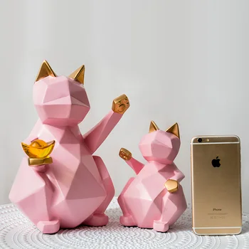 

Nordic Geometric Art Resin Sculpture Modern Creative Minimalist Ornament Crafts Home Wall Cabinet TV Cabinet Decoration L