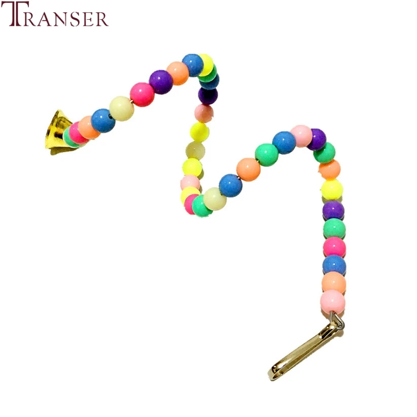 Transer 1 шт. товары для домашних животных, красочные Бисер игрушки для птиц, чтобы лазить по клетка подняться жевательно-кусательная попугаев игрушка с колокольчиком 9917