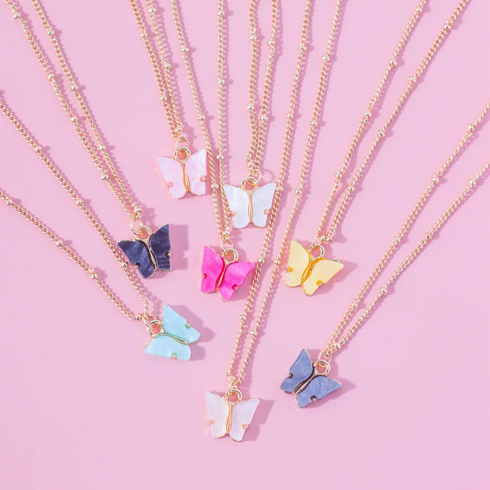 Korean Sweet Cute Butterfly Necklace 