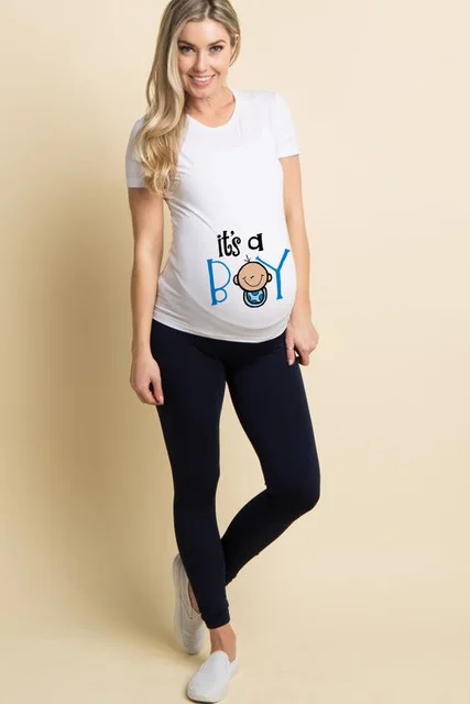 Summer Fashion Pregnant Woman Clothes Maternity Baby Peeking Sweatshirt Funny Zip Print O-Neck Hot Sale Pregnancy Tops Outfits 4