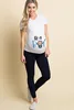 Summer Fashion Pregnant Woman Clothes Maternity Baby Peeking Sweatshirt Funny Zip Print O-Neck Hot Sale Pregnancy Tops Outfits 4