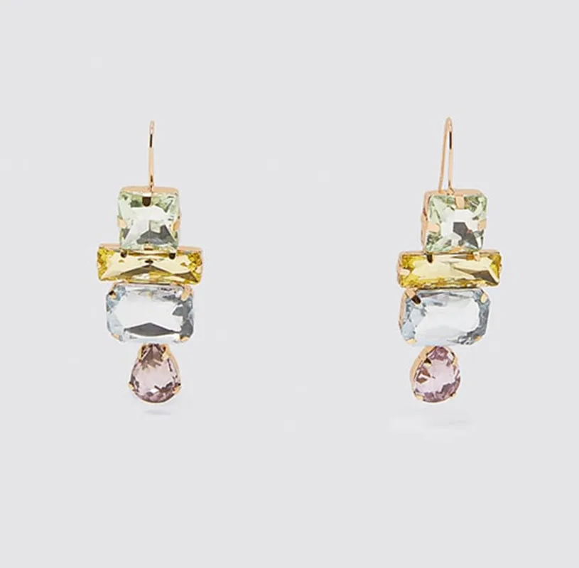 9 ZA, женские свадебные серьги с черными кристаллами, Boho, имитация жемчуга, геометрический бант, подарки для девушек, массивные серьги - Окраска металла: 9