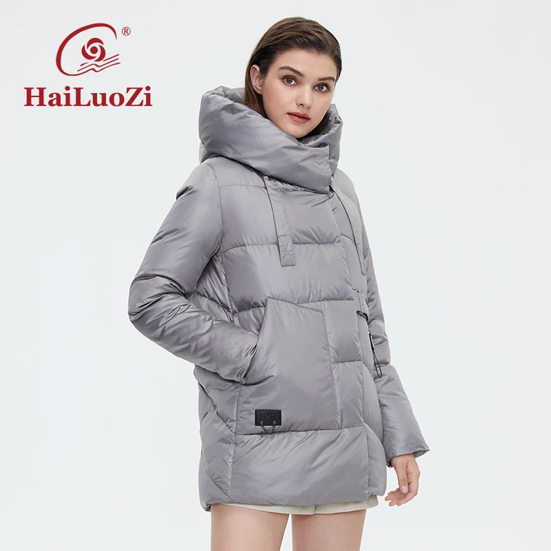 HaiLuoZi 2021 зимнее пальто для женщин короткая модная женская куртка однотонная
