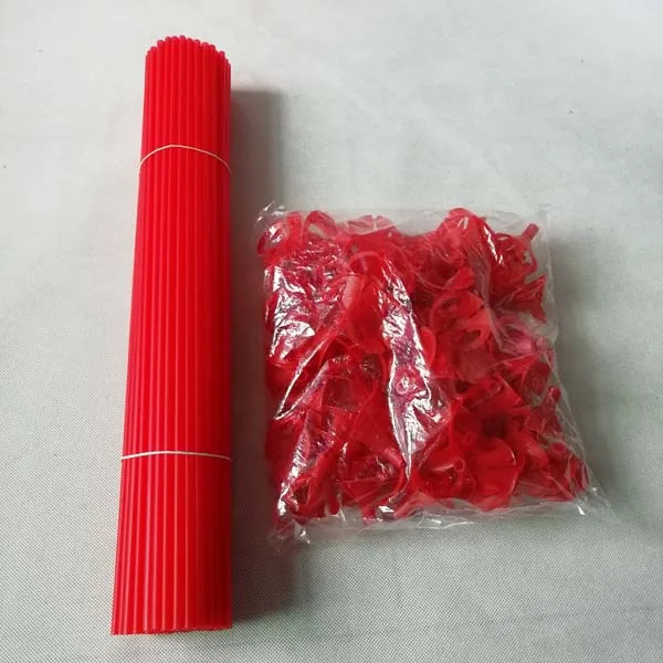 100 комплектов 40 см длинные палочки и чашки/держатель для шарика/пластиковые стержни для латексных шаров Классические игрушки для детей - Цвет: red
