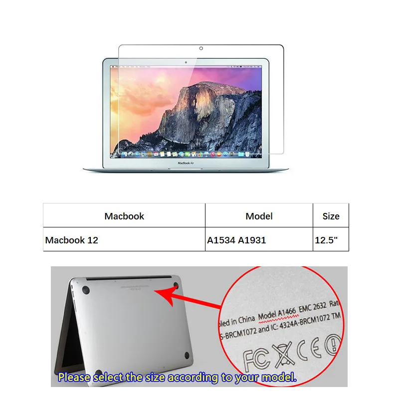 Macbook 12 Абсолютная новинка! Премиум закаленное Стекло Экран Защитная пленка для Macbook Air 11/12/13 для Macbook Pro 13 retina сенсорной панелью - Цвет: Macbook 12