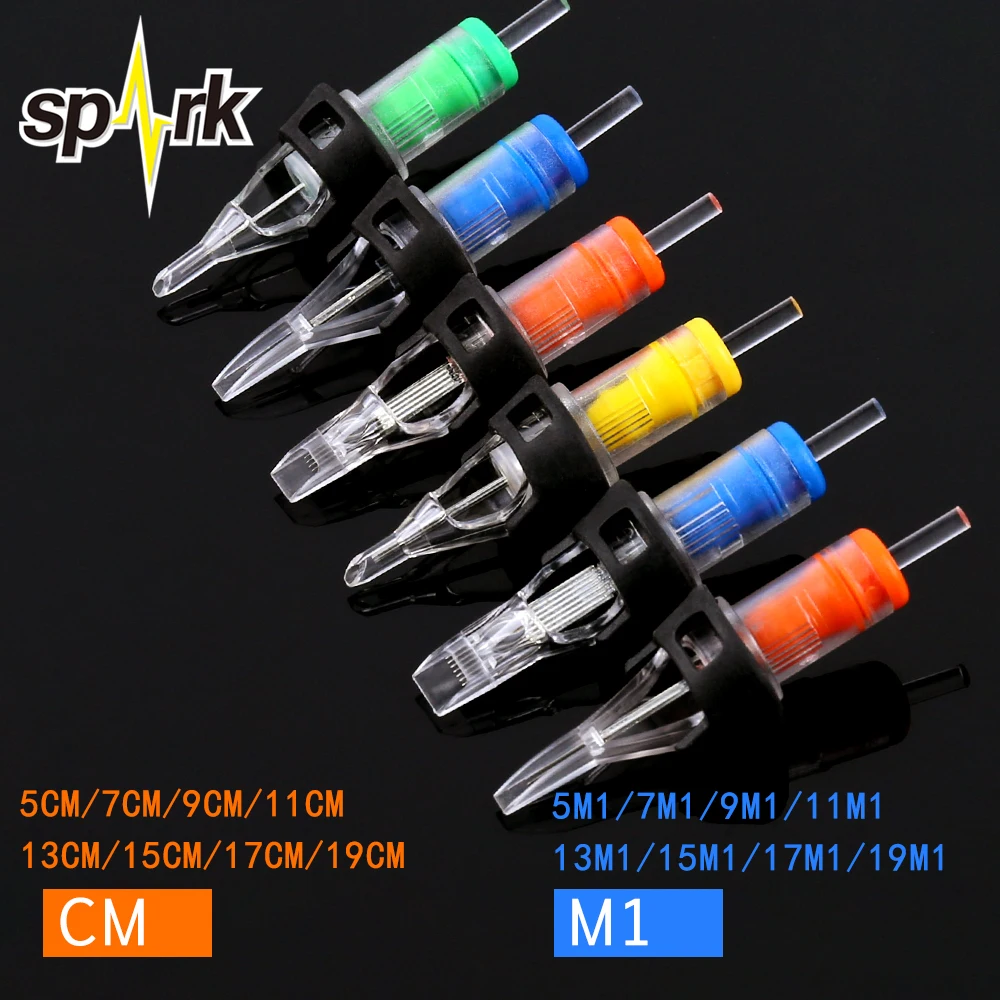 16 шт. SPARKCARTRIDGE иглы татуировки Радуга картридж Magnum и изогнутым направлением работы Magnum#10#12(0,30 мм и 0,35 мм игла) 1205/07/09/11/13M1 или см