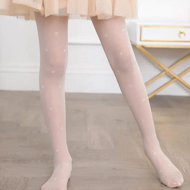 Summer Children Girls Tights pantyhose girls anti-hook silk jacquard ultra-thin white stockings high quality kids dance Tights