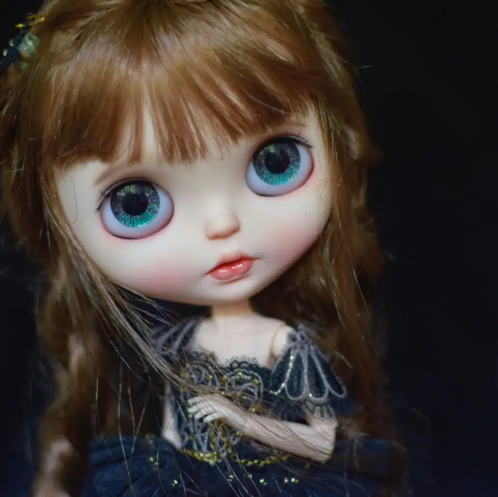 

1/6 blyth doll toy bjd joint body white skin Burgundy DIY doll with joint body gift makeup face naked doll