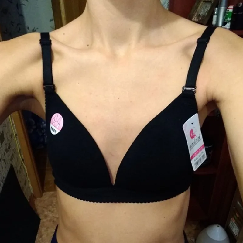 Хлопковый Гладкий тонкий бюстгальтер без косточек соблазнительный маленький