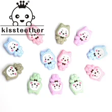

Kissteether New 5pcs Baby Silicone Bear Beads Goods For Newborns Chain Beads Silicone Teether Toys Teeth Care BPA Free Baby Toy