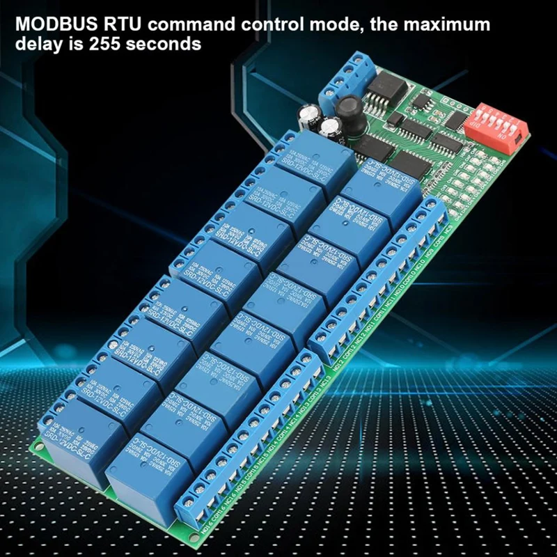 Реле DC12V 16 каналов RS485 релейный модуль RTU релейная плата PLC контроллер последовательный порт переключатель 485 реле