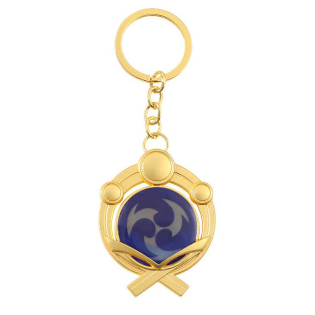 Game Genshin Impact Keychain Eyes of God keychains Luminous Metal Keychains Genshin God Eyes Fashion Lanyard Cosplay Pendant