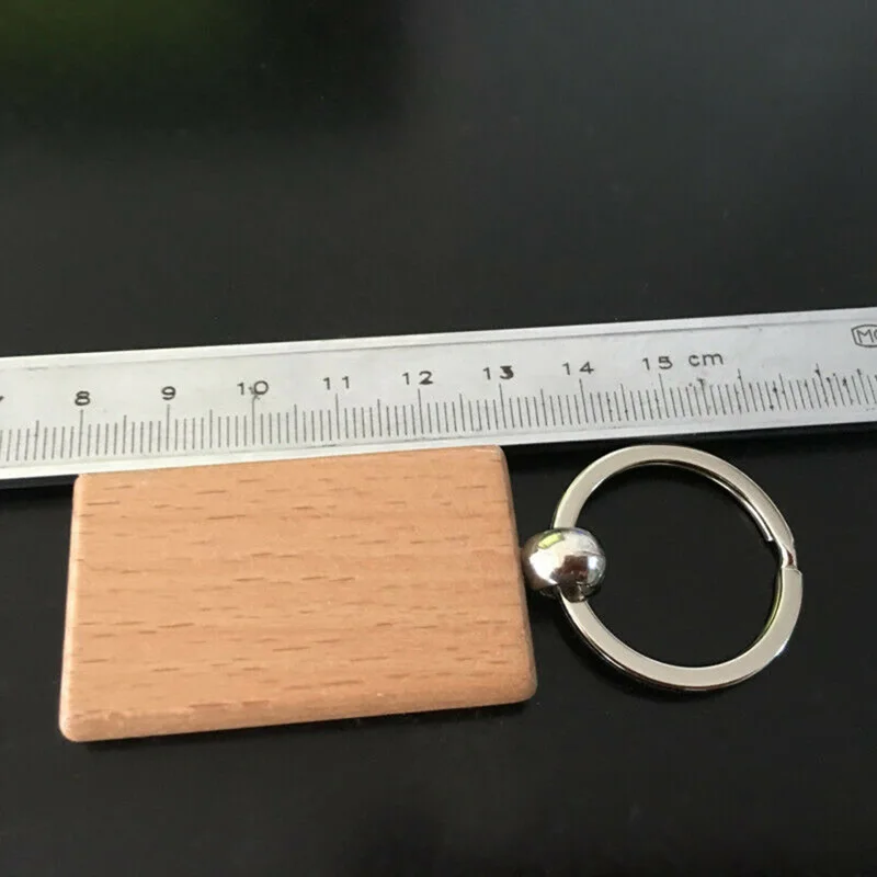 10 шт./компл. пустой прямоугольные деревянные цепочка для ключей DIY продвижение по индивидуальному заказу древесины, брелки для ключей брелки рекламные подарки для заплетания