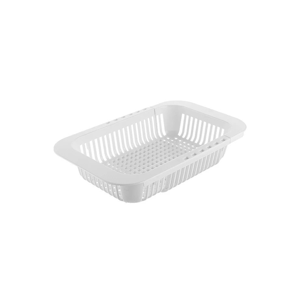 Kitchen Organizer Cuisine Sink Drain Basket Plastic Dish Rack Retractable Vegetables Filter Water Baskets escurridor de platos - Цвет: Белый