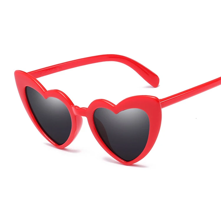 Солнцезащитные очки в форме сердца, женские брендовые дизайнерские солнцезащитные очки «кошачий глаз», солнцезащитные очки, женские ретро очки в форме сердца, женские покупки UV400 - Цвет линз: Red Gray