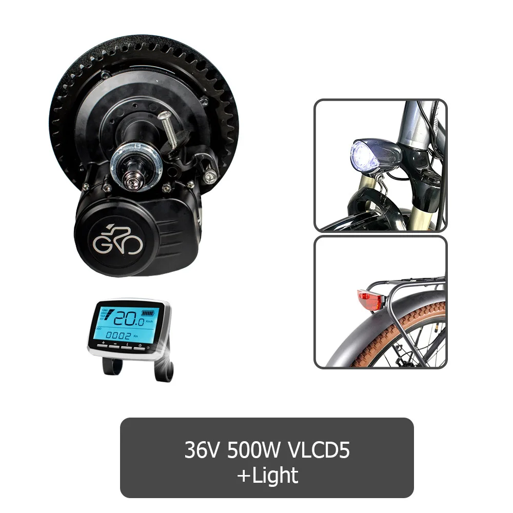 36V 48V 250W 350W 500W TSDZ2 Tongsheng крутящий момент Сенсор ЖК-дисплей Дисплей светильник Mid центральный мотор, Электрический велосипед Conversion Kit - Цвет: 36v500w VLCD5 Light
