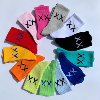 

xx socks ins trend men and women tube solid color wild street hip hop skateboard socks sports couple long socks