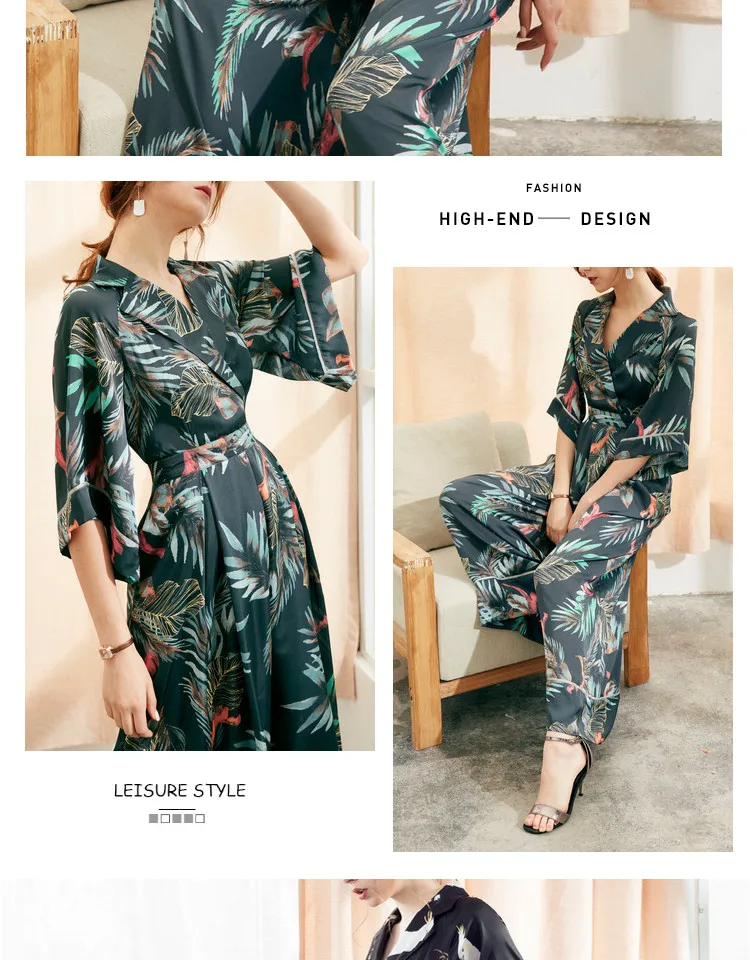 Slim, high waist, Korean wide-legged pants with V-collar and Thai dress pants jumpsuit new