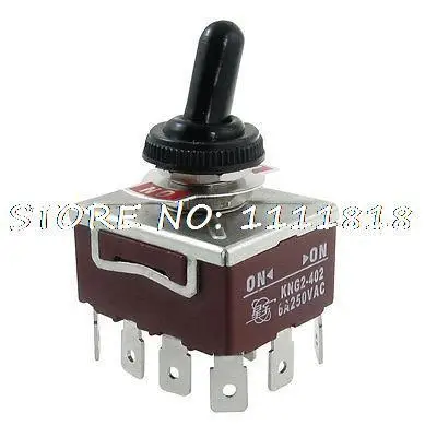 

6A/250VAC on-on 2 Way 4PDT 4P2T 12 Solder Pins Toggle Switch with Rubber Cap