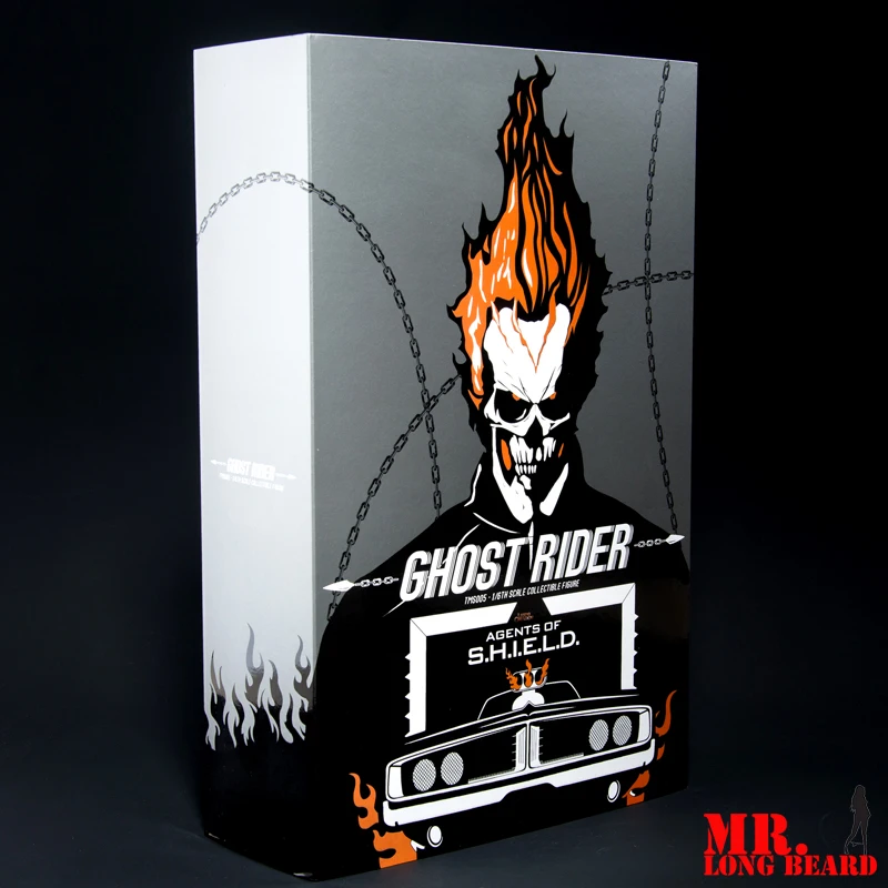 1/6 36 см агенты Marvel Щ. И. Т. Щит Ghost Rider ПВХ фигурка Коллекционная модель игрушки с светодиодный светильник - Цвет: WITH BOX