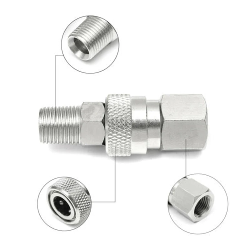 

New CO2 HPA Compressed Air Fill Adapter Male Female Quick Disconnect 1/8NPT Kits