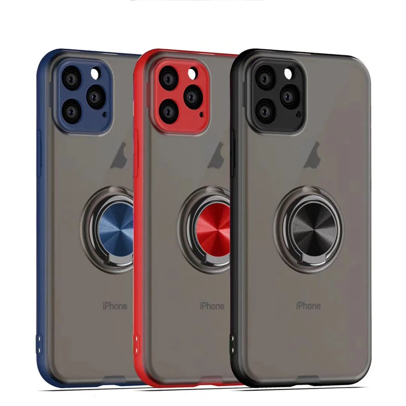 Чехлы для телефонов с магнитным кольцом для iPhone 11, 11Pro Max X, XR, XS Max, 11, 8, 7, 6, 6S Plus, силиконовые бамперы, прозрачные матовые чехлы