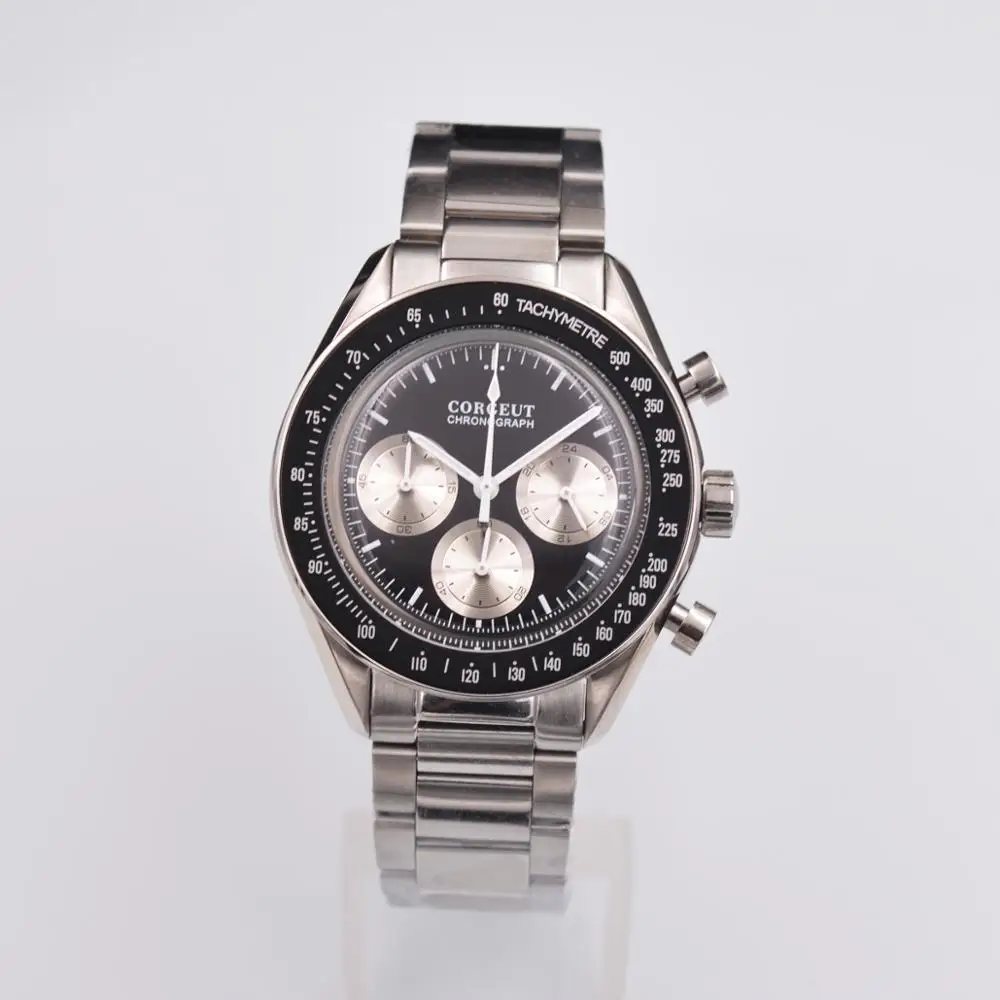 

Corgeut 40mm Quartz Men Watch Sport 24 hours Multifunction Chronograph Clock Stainless Steel Business Watch Men 3022
