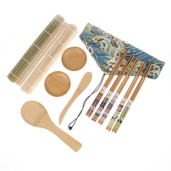 

12Pcs/set Bamboo Sushi Maker Set DIY Sushi Curtain Rice Making Roll Kit Tools