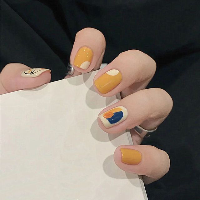 Detachable False Nails French with Black Line Fake Nails Full Cover Nail Art Tips Press on Nails with Glue Manicure Tools