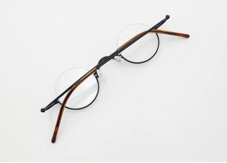 Yujo Unisex Semi Rim Round Titanium Eyeglasses 3535
