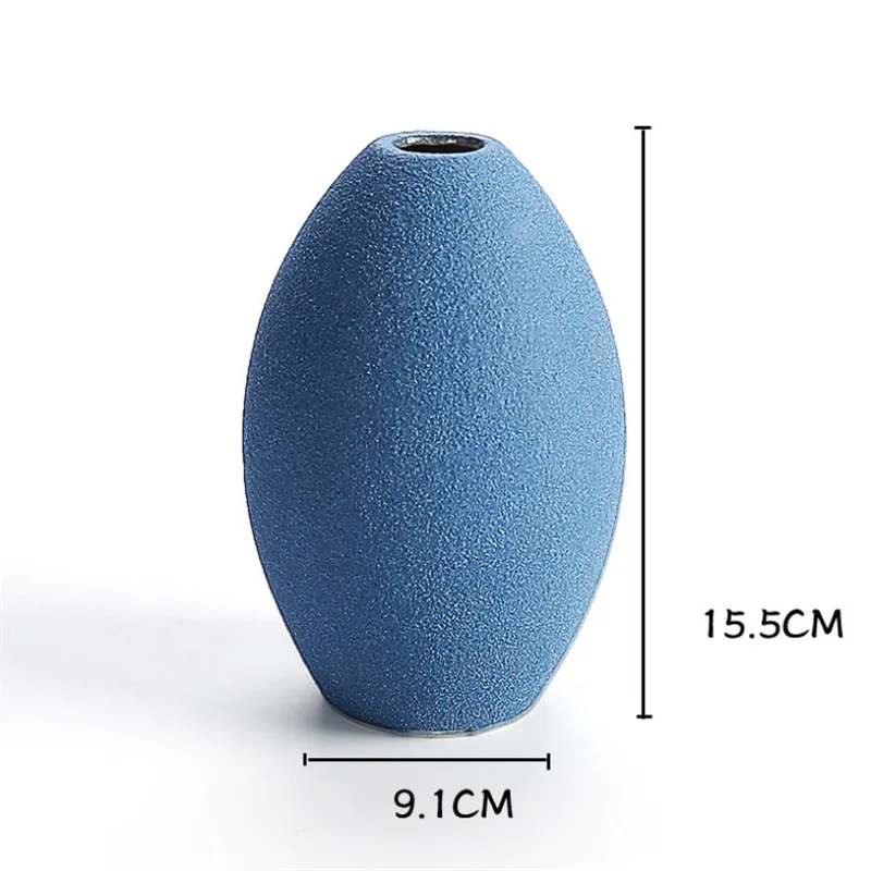 Blue style-5 5 форма 3 цвета Керамическая Европейская ваза для цветов креативный дзен офисный Настольный контейнер для сушеных цветов украшение для дома гостиной - Цвет: Blue style-5