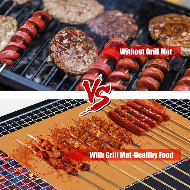 40X33Cm Nem Tapadó Bbq Grill Szőnyegek Sütés Szőnyeg Újrafelhasználható Ptfe Grillezés Főzőpad Kültéri Piknik Főzési Sütő Kemencék Szerszámok - Image 3