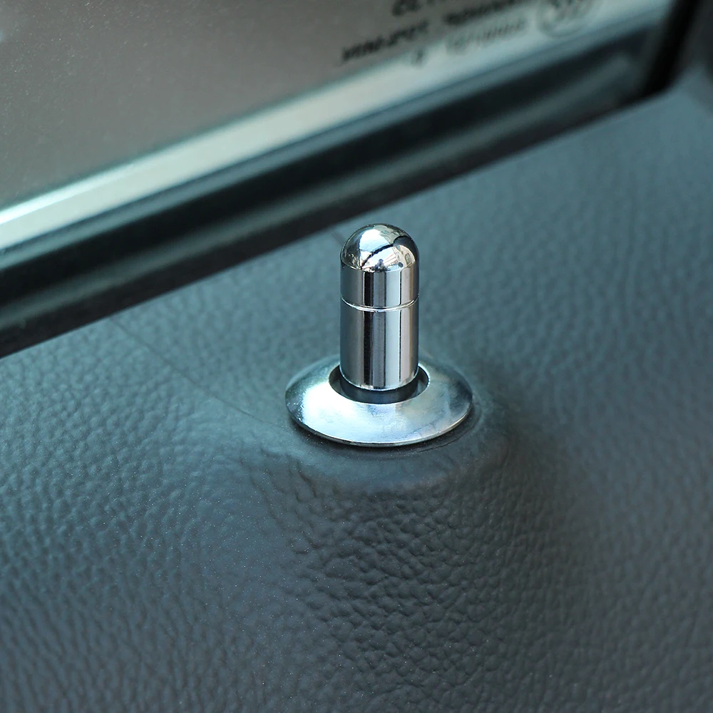 4X Aluminum Door Lock Stick Knob Pull Pins Cover Car Interior Accessories