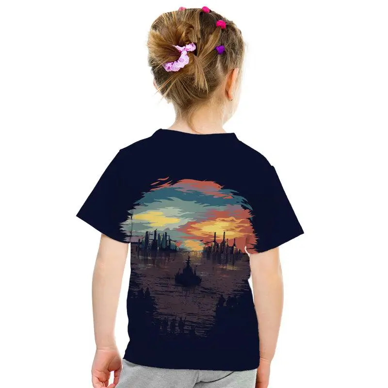 Nuevo Shantou estilo gtico camiseta de los nios 3D impreso Taro nios Топы moda manga corta verano calle ropa de los nios