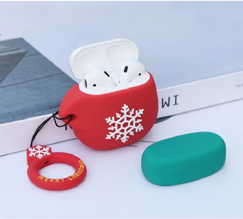 Рождественский чехол для наушников для AirPods 1 2, чехол для гарнитуры с Санта Клаусом, силиконовый защитный чехол, милые наушники/наушники