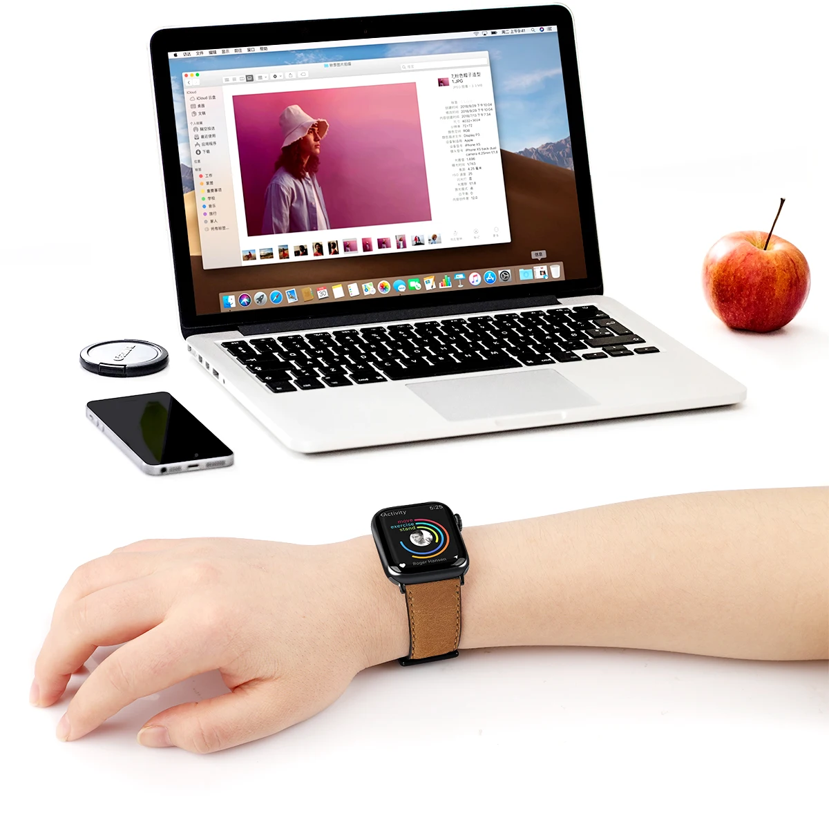 Ремешок в стиле ретро для Apple Watch, кожаный ремешок 38 мм, 44 мм, 40 мм, 42 мм, сменные ремешки из натуральной кожи для Iwatch, ремешки 83011