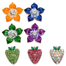 20 шт. новые эмалированные металлические цветочные оснастки кнопки ювелирные изделия 18 мм оснастки кнопки подходят оснастки браслеты Кнопка ювелирные изделия