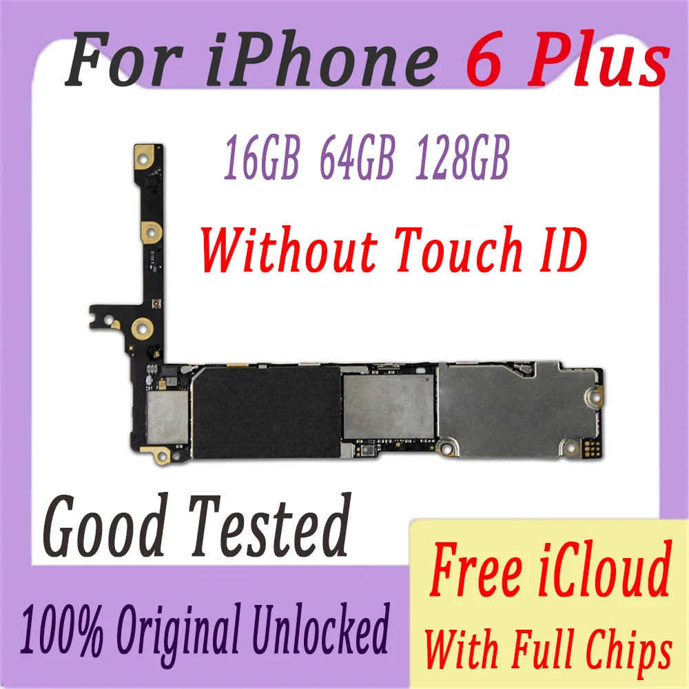 С отпечатком пальца для iPhone 6 Plus материнская плата с сенсорным ID, оригинальная разблокированная материнская плата для iPhone 6 Plus система iOS