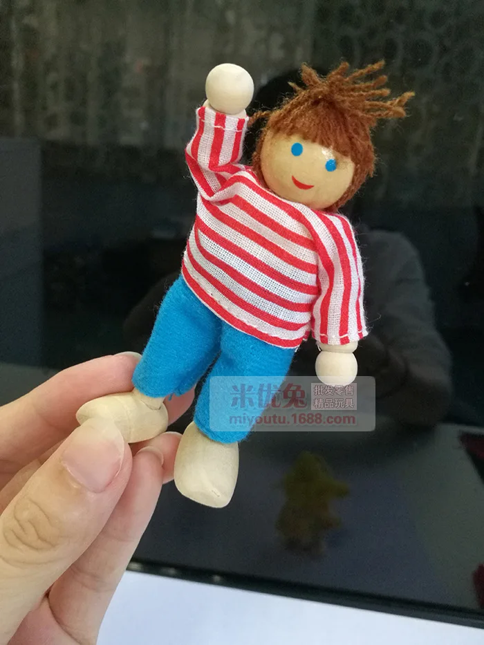 Милый игровой домик, кукла, деревянная фигурка, суставы ног, мобильное моделирование, сменная развивающая игрушка. 03